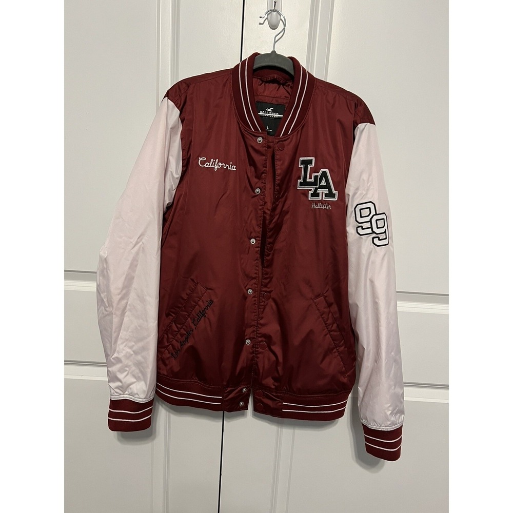 Hollister California‎ L A Teen/Youth Jacket Size L  Two Tone Snap Buttons EUC